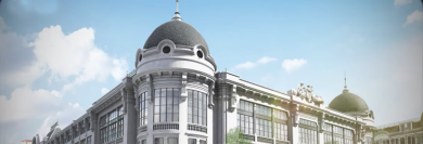 3D rendering of an architectural detail of the Mercado do Bolhão building